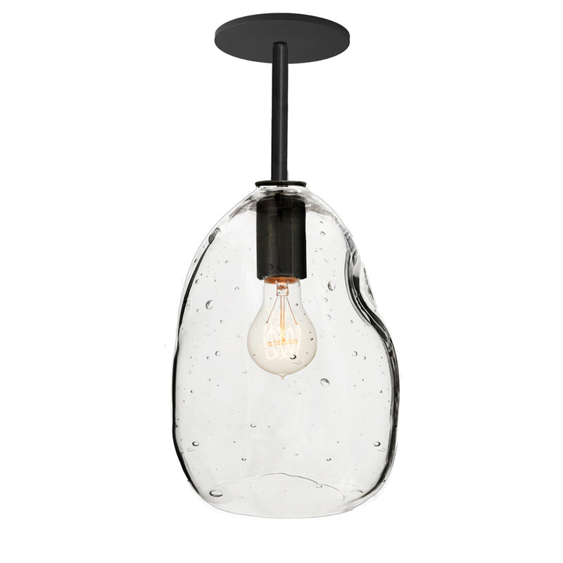 Luminaire suspendu géométrique simple à 1 lumière Bubble, Noir mat, DEL, Oui