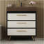 Meuble-lavabo autoportant moderne avec lavabo vasque en céramique et plateau en pierre frittée durable-1274640324