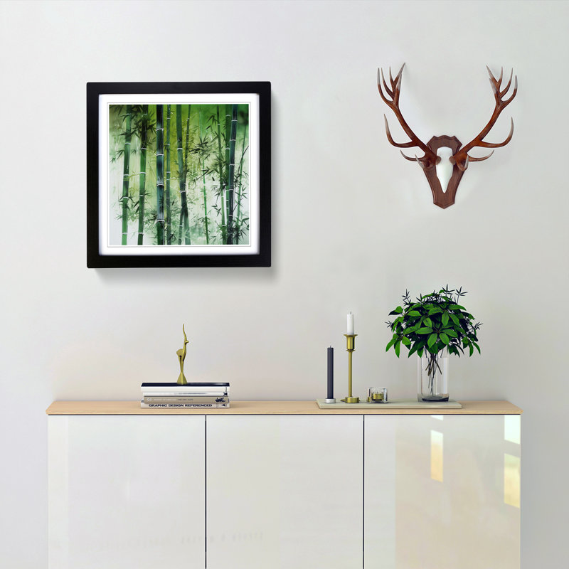 Single Picture Frame Print on Wood, Black