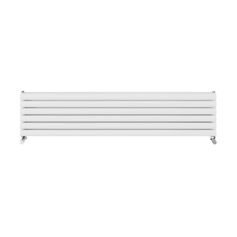 Brunella Oval Panel Radiators, 35.4cm H x 180cm W x 7.8cm D, White