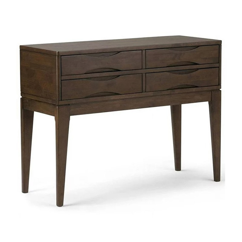 Harper 40" Walnut Brown Solid Wood Hallway Console Table with Storage