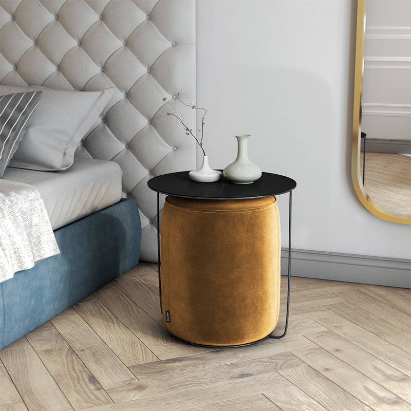 Gazure Cross Legs Coffee Table, Mustard