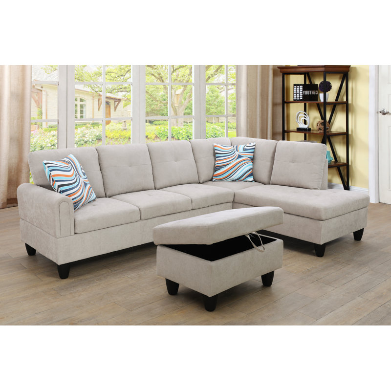 Upholstered L-Shaped Sectional Right Hand Facing