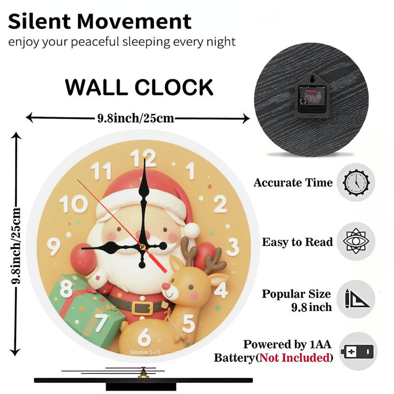 Fêtes-Ornements-Couronne-Horloge