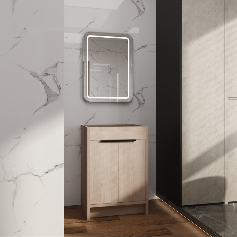 24" Freestanding Vanity Base with Two Doors, Chêne clair uni