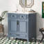 Meuble-lavabo de 30 po avec lavabo en résine Hilkea, armoire de rangement avec portes à fermeture douce