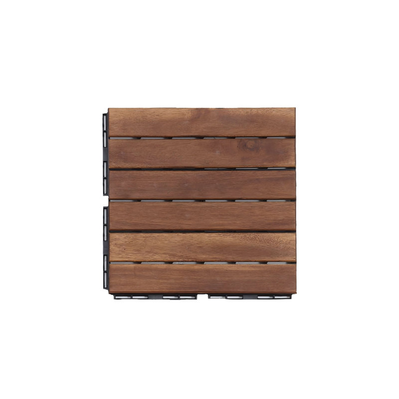 Carrelage carré en bois d'acacia emboîtable 12 po x 12 po (paquet de 10)