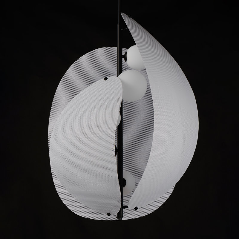 Chips 5 - Light Pendant, Black, Matte White