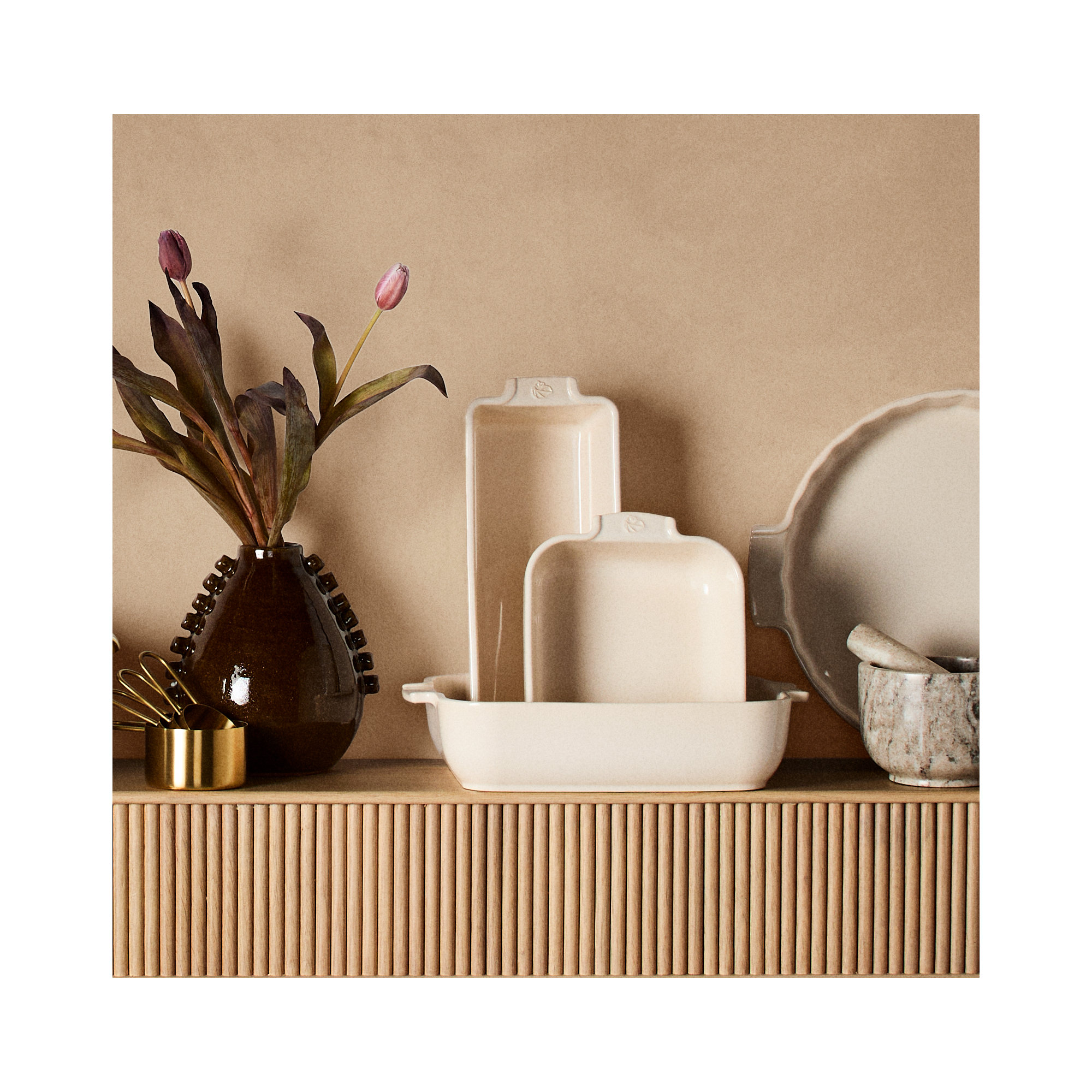 Peugeot Appolia Rectangular Baking Dish/Loaf Pan, Ecru