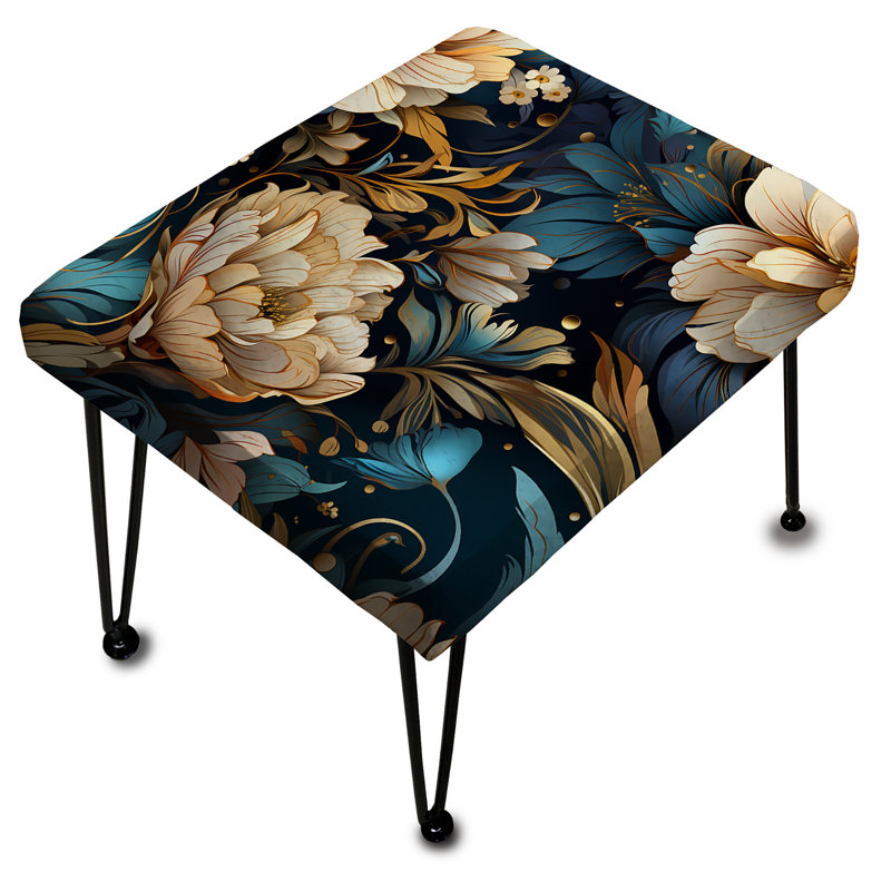 Flowers Elegance Boho Pattern - Boho Rectangle Ottoman