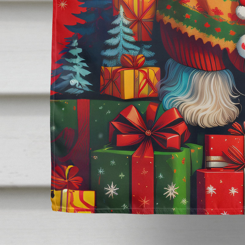 Drapeau de maison de Noël en polyester double face H 40 po x l 28 po