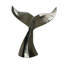 Serre-livres en aluminium moulé, motif queue de baleine côtière, lot de 2, couleur argent métallisé, hauteur 18 cm