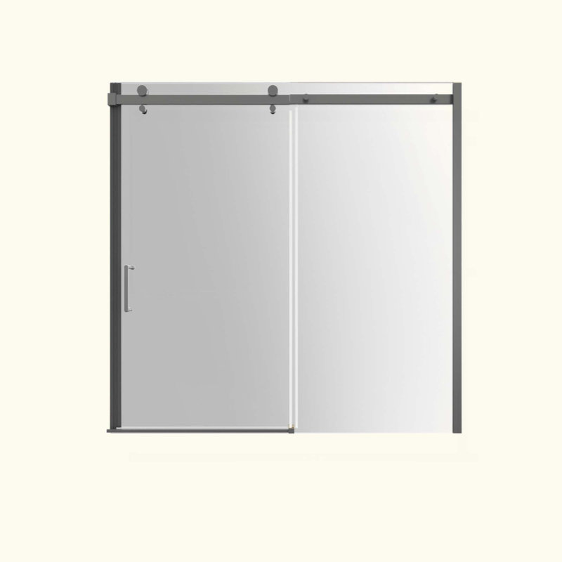 Porte de baignoire coulissante semi-sans cadre Mod (8 mm) Verre transparent