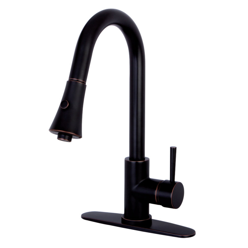 Robinet de cuisine à poignée simple Kingston, Bronze de Naples