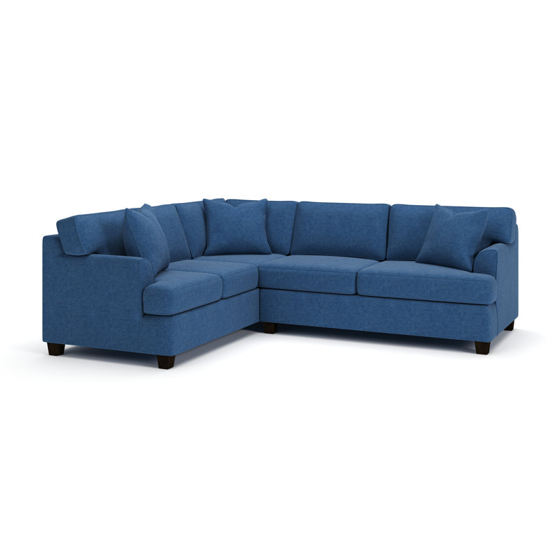 Conradina Upholstered L-Sectional, Classic Indigo Denim, Left Hand Facing