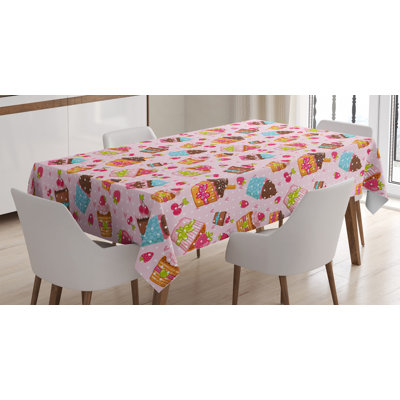 Kitchen Cupcakes Muffins Strawberries and Cherries Food Eating Sweets PrintTablecloth