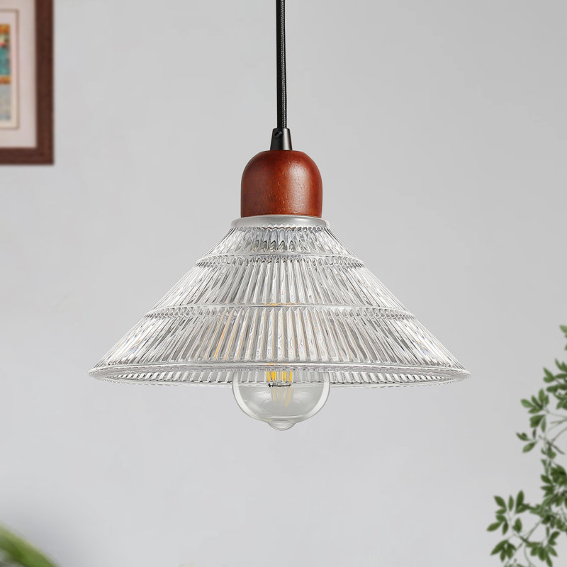1- Luminaire suspendu simple avec verre transparent