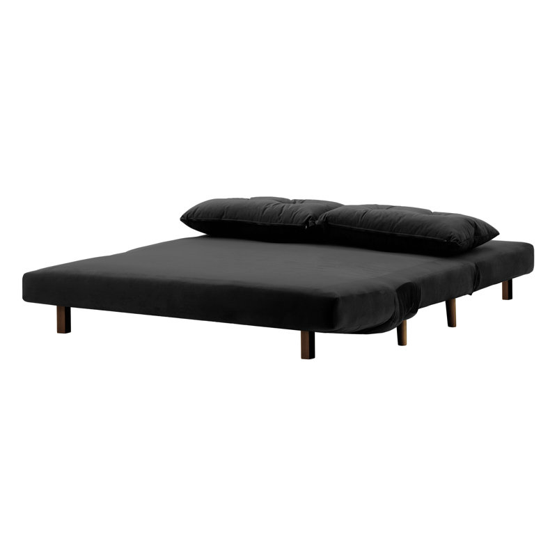 Donald 2 Seater Sofa Bed,  78cm H X 120cm W X 90cm D, Dark Oak, Black
