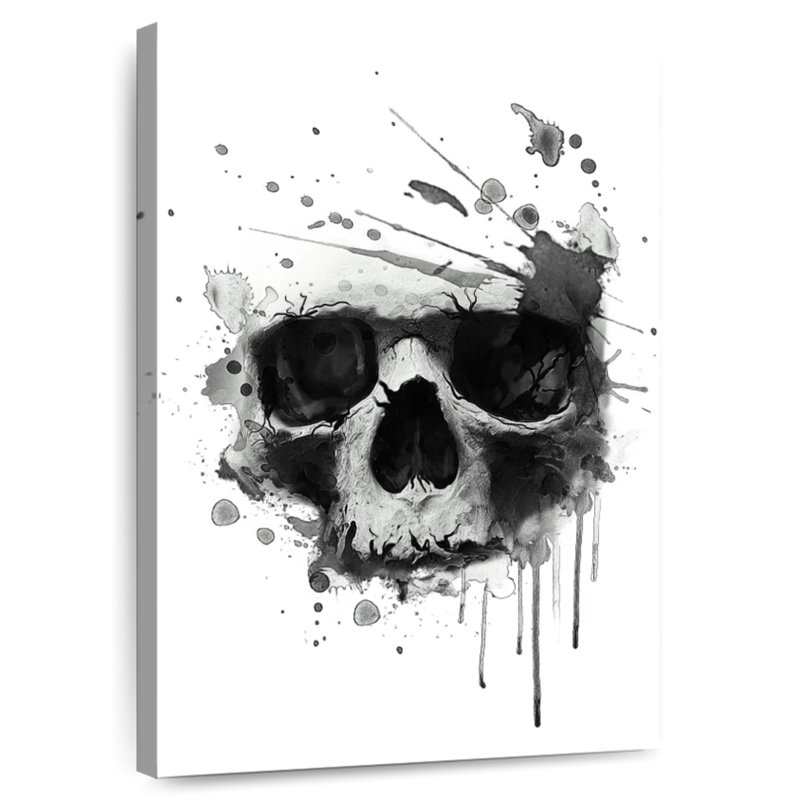 Hitzel Dark Blotted Skull, 30" H x 20" W