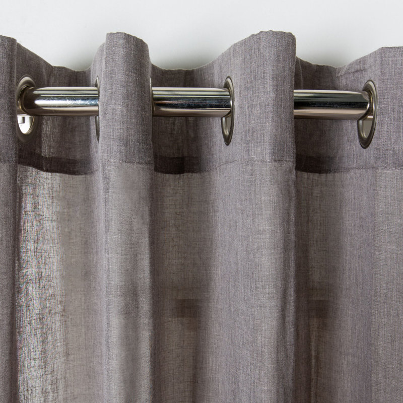 Rhode Sheer Curtain Single Panel, 52" W x 84" L, Charcoal