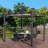 Kozyard Morgan Outdoor Aluminum Pergola with Blue Retractable Sun Shade Canopy-64815873-90613688