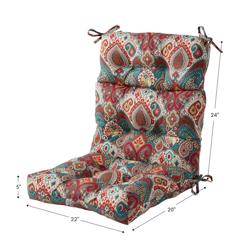 Lester Outdoor High Back Chair Cushion, Asbury Park, 1