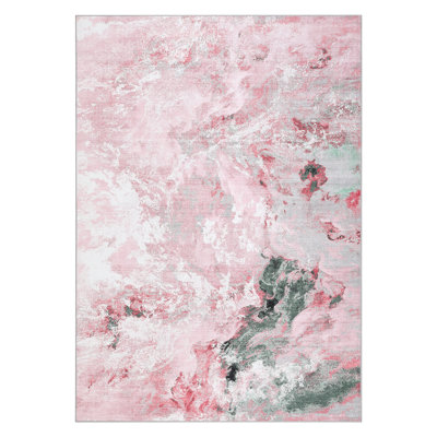 lxt-Area Rugs Modern Abstract Geometric Area Rug Machine Washable Non-Slip Carpet with Rubber Backing - Ideal for Hallway, Bedroom, Living Room