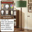 Lampe sur pied en bois perlé de 61 po avec abat-jour en lin de 17,2 po, lampe sur pied au fini noyer rétro pour salon, chambre à coucher, bureau, coin lecture et coin, homologuée UL, douille E26, ampoule non incluse-1044368354