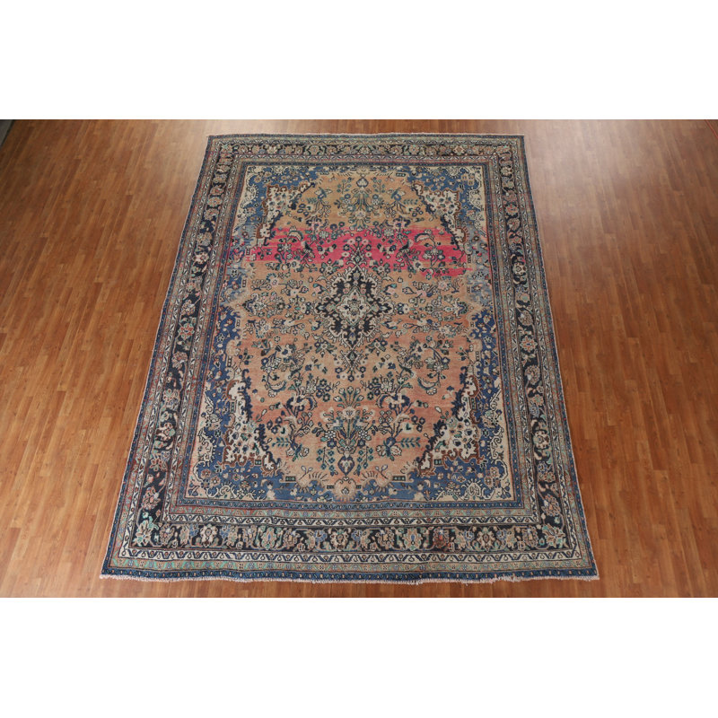 Tapis de style persan rétro Hamedan noué à la main 10 x 13