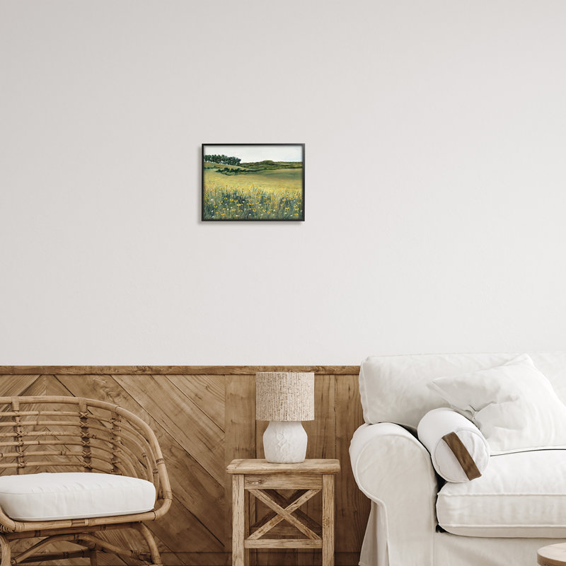 Stupell Industries Rural Daisy Meadow Framed Giclee Art Design By Michael Willett, Giclée encadrée noir minuit