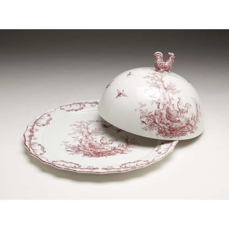 Plateau de service couvert Crawford, Rouge / Blanc