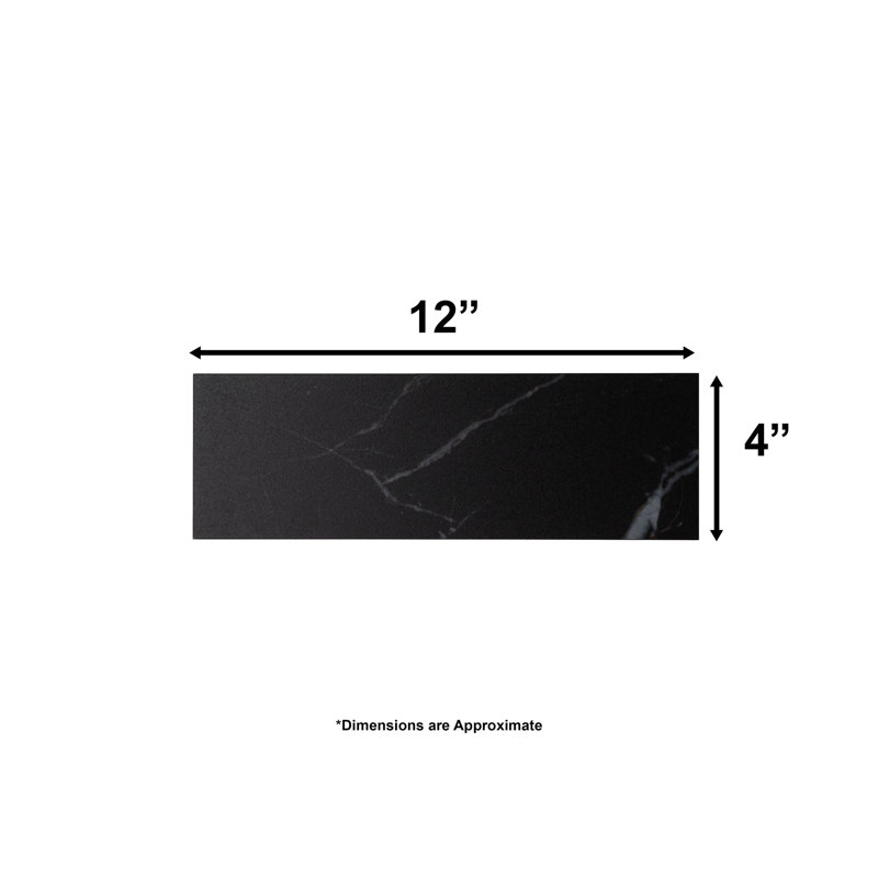 Longo Black 4" x 12" Marble Look Porcelain Tile