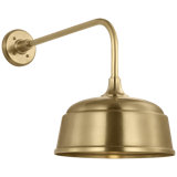 Thomas O'Brien, "Academy 20" Rex Barn Light in Hand-Rubbed Antique Brass with 16" Rockhouse Shade