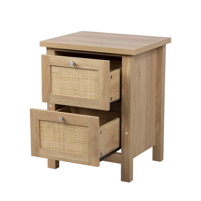 Ludden 48cm W Manufactured Wood Bedside Table, Brown