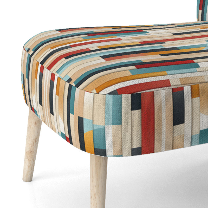 Chaise d'appoint rembourrée moderne et contemporaine Modern Bold Stripes