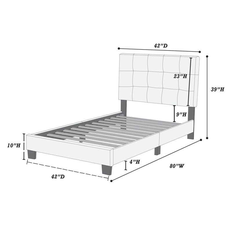 Lit plateforme moderne, Lit simple