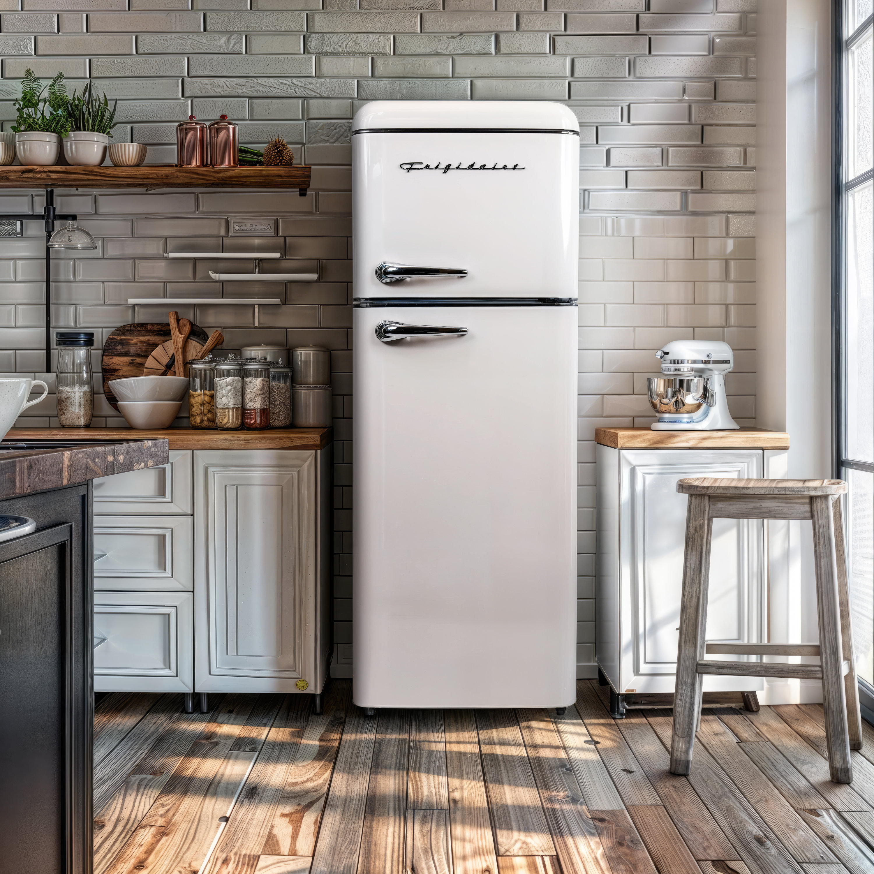 Frigidaire 7.5 Cu. Ft. Capacity Retro Fridge Freezer Combo, Upright Fridge Freezer Combo, Apartment Size & Reviews | Wayfair