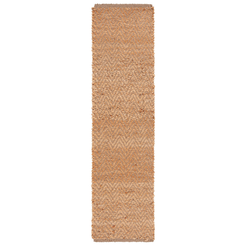 Borrego Natural Fiber Hand Woven Jute Chevron Rug, Runner 2'3" x 9'