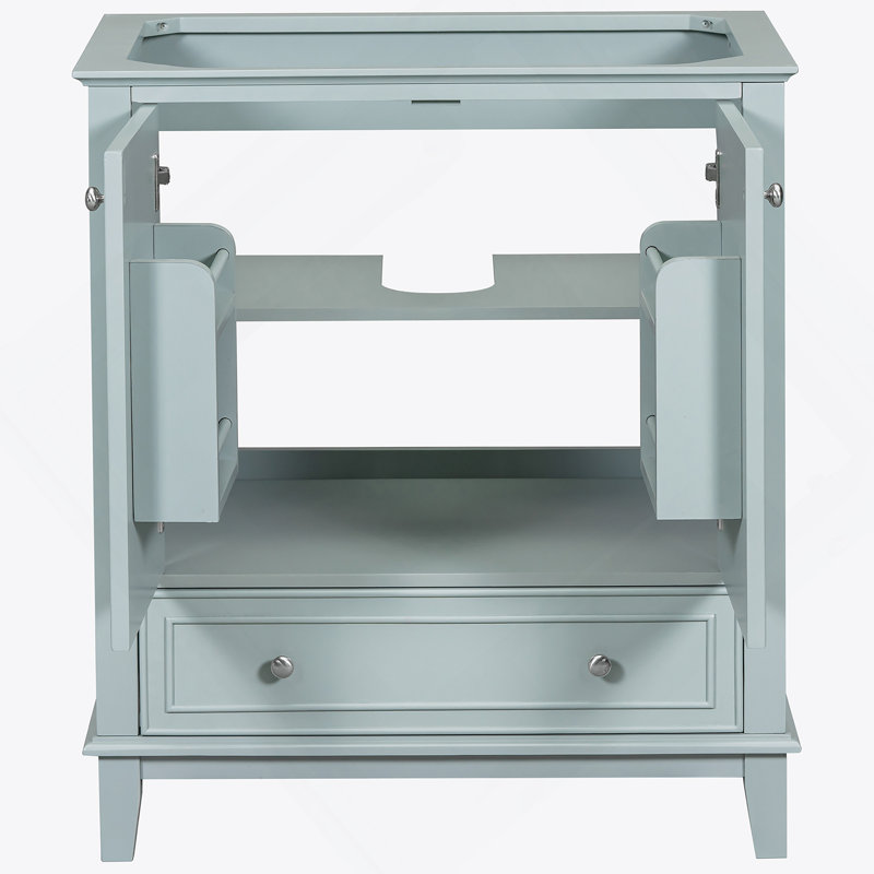 Meuble-lavabo 30 po sans lavabo, base seulement, armoire de salle de bain multifonctionnelle avec portes et tiroir, Vert