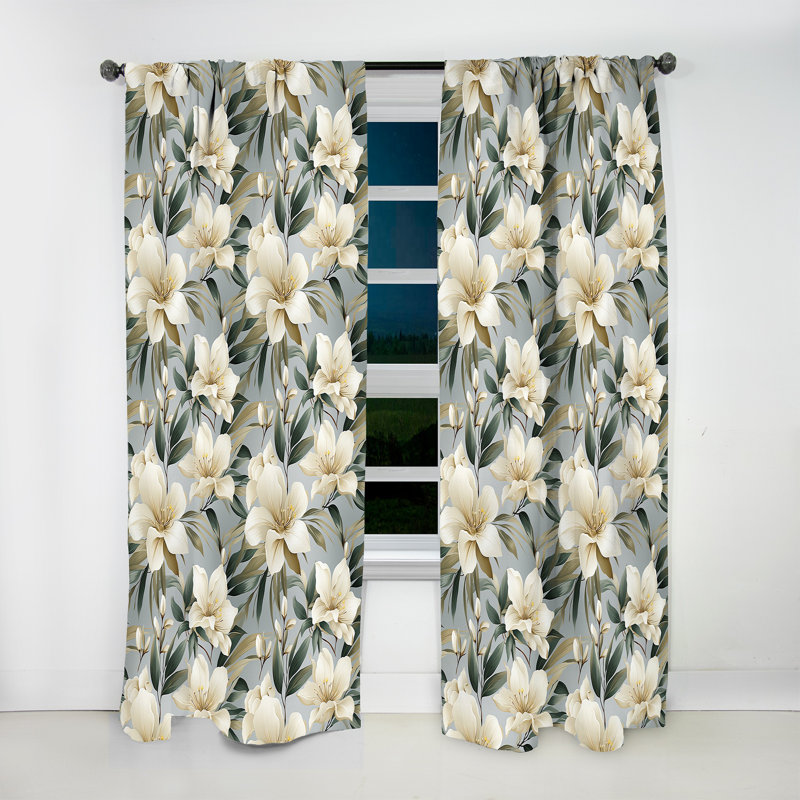 Natural Tranquility Tropical Motif I - Rideau floral - Rideau floral obscurcissant - 1 panneau, L 52 po x L 84 po