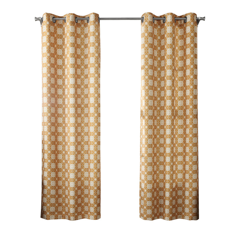 Buntingford Room Darkening Curtain Single Panel, Yellow