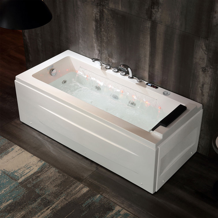 Empava Modern 67'' x 30'' Alcove / Tile In Acrylic Bathtub with Faucet