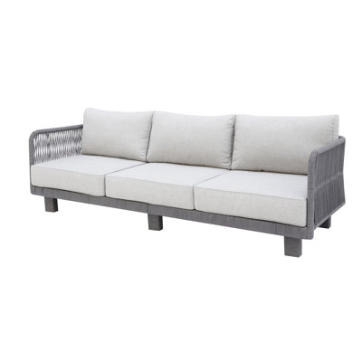 Sommers 84.2" Wide Patio Sofa with Cushions by Rosecliff Heights
