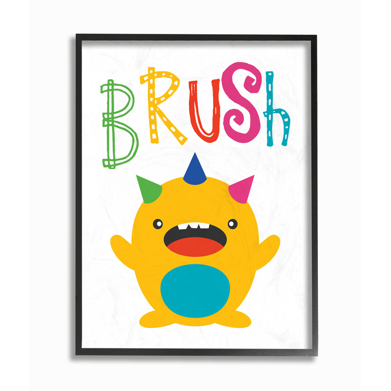 Brosse de monstre, Giclée encadrée noir minuit, H 14 po x l 11 po x P 1,5 po