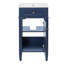 Ensemble de meuble-lavabo autoportant de 18 po avec lavabo en céramique, ensemble de meuble-lavabo simple autoportant avec porte à fermeture douce, tablette réglable, style français, pieds pleins-126232905