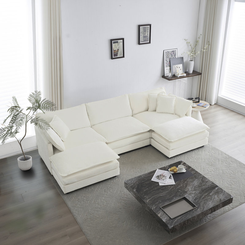 Canapé modulaire en U avec repose-pieds réversible
