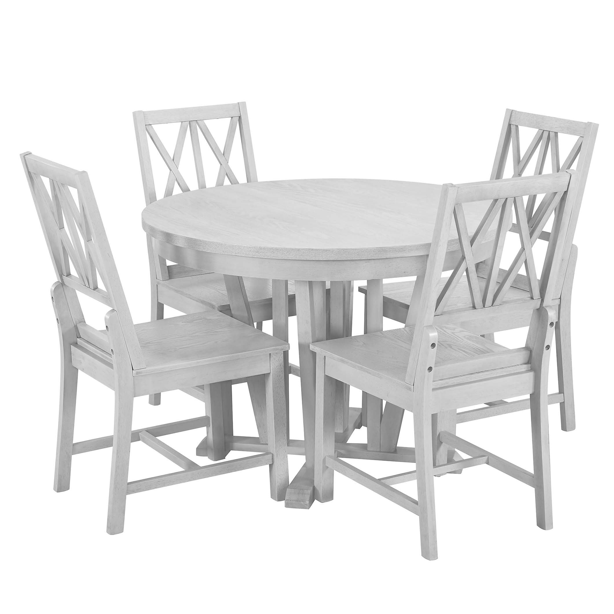 Gracie Oaks Dinovo 5 Piece Extendable Pedestal Dining Set Wayfair