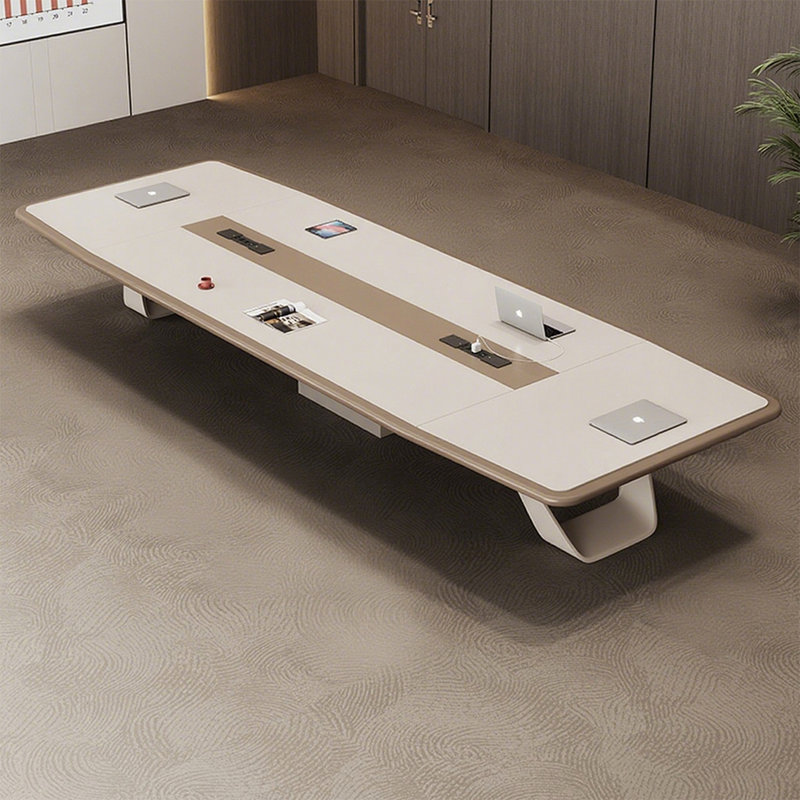 Table de conférence de luxe en bois laqué, H 29,53 po x L 86,61 po x l 47,24 po