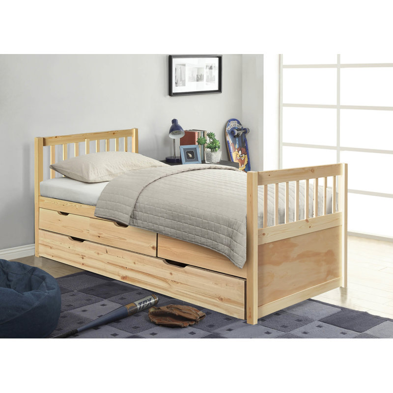 Kieran Solid Wood Drawers Bed