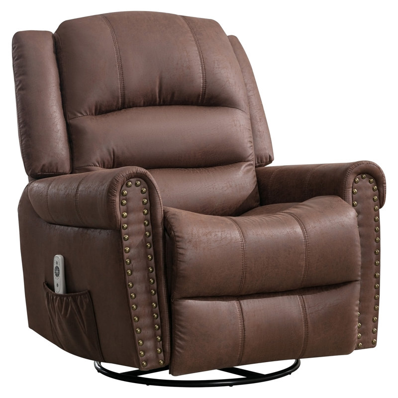 Fauteuil à bascule massant, inclinable et berçant pour adultes, Brun